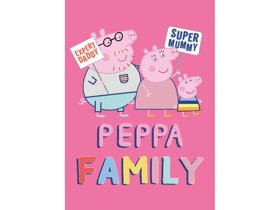 Ružová detská deka Peppa Pig Family